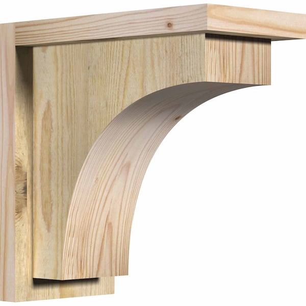 Ekena Millwork Huntington Rough Sawn Corbel w/Backplate, Douglas Fir, 6"W x 12"D x 12"H COR06X12X12HUN01RDF - main